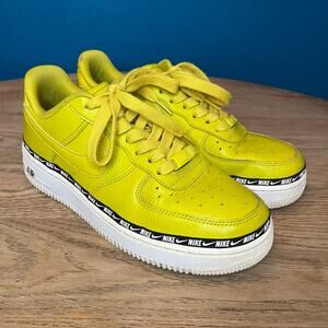 Nike Air Force 1 AF1 Low Women's 8.5 Platform Sneakers Overbranding Citron